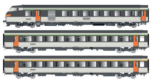 L.S. Models LS41252DC 3er Set Personenwagen VU+VTU SNCF, Ep.IV-V